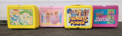 Vintage Girls Lunch Boxes- Barbie, Princess Of Power, And Cabbage Patch Kids