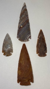 (4) Beautiful Spearpoints 2 1/2 To 2&rdquo; Long