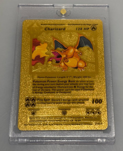 Pok&eacute;mon Charizard Gold-Plated Card, Burger King Promo, 120 HP