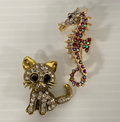 (2) Bejeweled Brooches