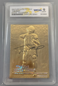 Tom Brady 2000 Fleer Ultra 23KT Gold Rookie Card WCG 10 GEM-MT