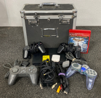 PlayStation Game Console With Controllers and More