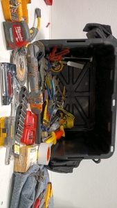 HDX Crate - Moving Blankets - Assortment of Tools