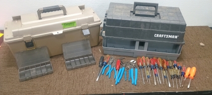 (2) Toolboxes w/ Contents - (1) Craftsman Toolbox (1) Plano Toolbox<br/>