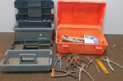 (6) Leather Hole Punch Tools & (2) Toolboxes w/ Extras