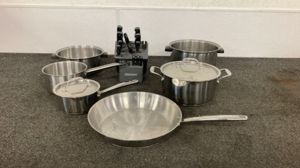 KitchenAid Knife Set And Stainless Steel Pans