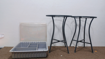 Plastic Tool Box & Side Tables Without Tops.