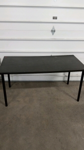 (1) Lightweight Rectangle Black Wood Table 4'11x2'5
