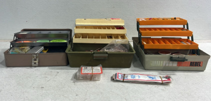 (3) Vintage Tackleboxes w/ Fishing Supplies