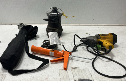 (1) Electric Pump (1) Dewalt Drill (1) Caulk Gun (1) Tri-Pod