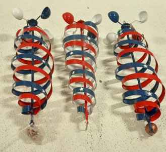 (3) Springing Red White and Blue Patriotic Decorations