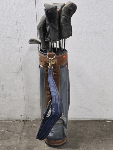 Vintage Hornung's Leather Golf Bag w/ Vintage Stan Thompson & Stanforged Clubs
