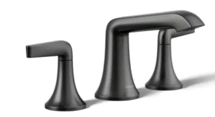 (1) Kohler Tempered 1.2 GPM Widespread Bathroom Faucet W/ UltraGlide & Pop-Up Drain Assembly<br/>Model: K-22020-4-BL Matte Black Finish <br/>