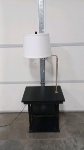 Black Nightstand with Lamp Attachment