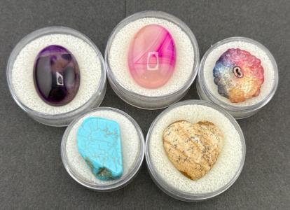 (5) Cut & Polished Gemstone Cabochons