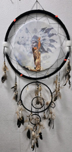 Large Native American Dreamcatcher Hanging Decor - 56" x 24"