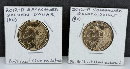 (2) 2012-D & 2012-P Sacagawea Golden Dollars