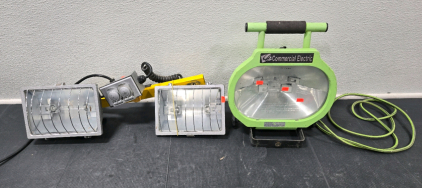 Commercial Electric Construction Light & Dual Construction Light w/ Light Switch Box for Stand