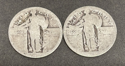 Standing Liberty Quarter Coin, United States Mint, Hermon Atkins MacNeil Design