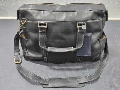 Levenger Messenger Satchel Leather Laptop Crossbody Black Men's Bag / +$100 Value