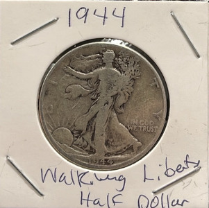 1944 Walking Liberty Half Dollar, Denver Mint, 90% Silver