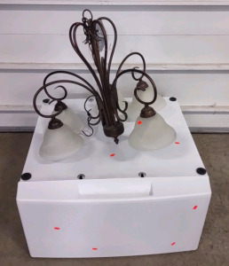 (1) Golden Lighting Homestead 5 -Light Oil-rubbed Bronze & (1) Whirlpool 15.5" Laundry Pedestal Designed for Front-Load Washers and Dryers