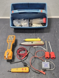 Harris Telephone Line Tester - Model: TS22AL, Tempo Progressive Electronics 77HP Tracer 2 Tone Generator, Harris Punch-Down Tool - Model: D914, (2) Banjo-6 Phone In-Line Tester Adapter, & More!