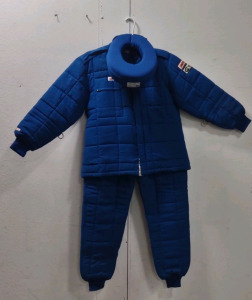 Simpson Racing Gabardine Blue Nomex 2-Layer Driving Pants, Long Sleeve, & Neck Holder