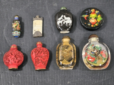 Authentic Vintage Japanese Painted & Carved Mini Snuff Bottles & Containers - Glass, Stone, & Metal
