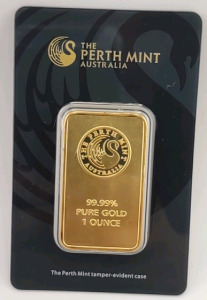The Perth Mint 1 OZ. 99.99% Pure Gold Mint w/ Bar #B039555 (Unauthentic)