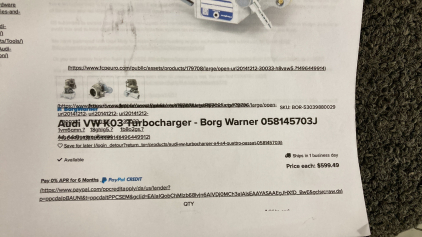 Audi VW K03 Turbocharger