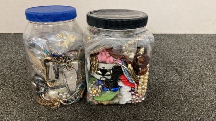 (2) Containers of Costume Jewelry