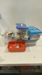 (8) Bins of Fabric Craft Supplies