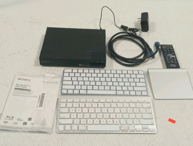 (2) Apple Keyboards, (1) Sony BPD-BX370 Blu-Ray Player