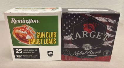 (2) Boxes Of Remington & Nobel Sport 12 Gauge Shotgun Shells, 2 3/4" Length, 25 Shells/Box
