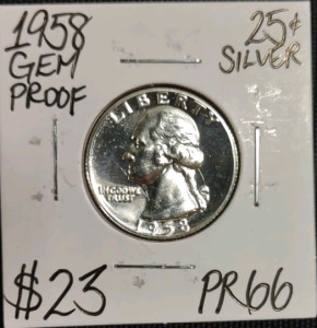 1958 PR66 Gem Proof Silver Washington Quarter