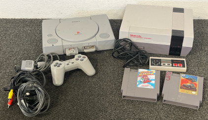 Nintendo Entertainment System With (2) Games & Controller, Sony PlayStation 1 (PS1) Console With Controller