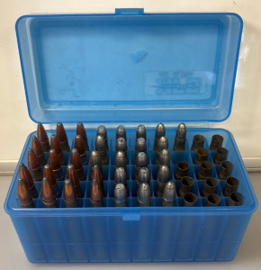 (17) 375 H&H Mag Bullets Copper Bullet (19) 375 H&H Mag Led Tip Bullets Including (13) Base Casing