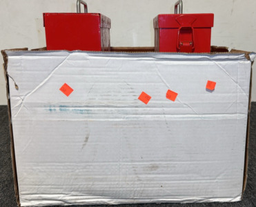 (6) Red Vented Ammo boxes
