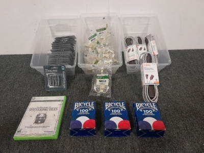 Triple Robe Hooks, (5) Braided Indoor Extension Chords, Hampton Bay AAA Batteries, Bicycle Poker Chips & The Elder Scrolls IV Shivering Isles for Xbox 360