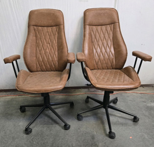 (2) Leather Office Chairs