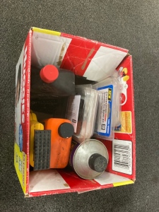 Box Full Of Car Oil,Gas, Saw Chains