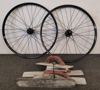 24" BMX Bike Wheels And Marshalltown Concrete Leveling tools