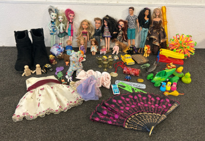 Toys, My Little Pony, Bratz Fashion Dolls Three Girls And One Boy, Monster High Dolls, Expandable Ball Fidget Toy Or A Sensory Toy, Barbie Dolls, Women&rsquo;s Shoes Size 10, And More