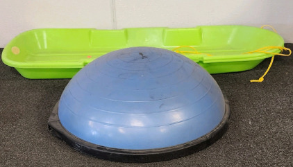 (2) DayGlow SnowTwin Toboggans And A BOSU Balance Trainer