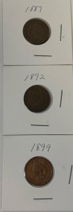 (1887-1899) One Cent Indian Coins