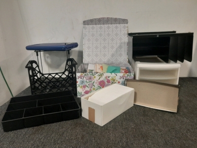 Box of Envelopes, Cards, Storage Shelfs & Compartments