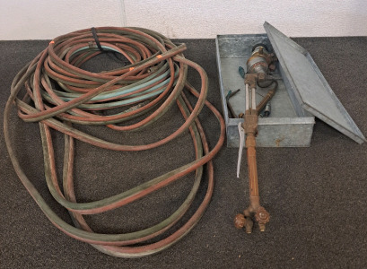 Welding Supplies, Including A Welding Hose, And A Cutting Torch Head And More