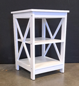 2-Shelf White Side Table