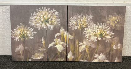 Two Floral Paintings "Spring Blossoms Neutral III" by Danhui Nai